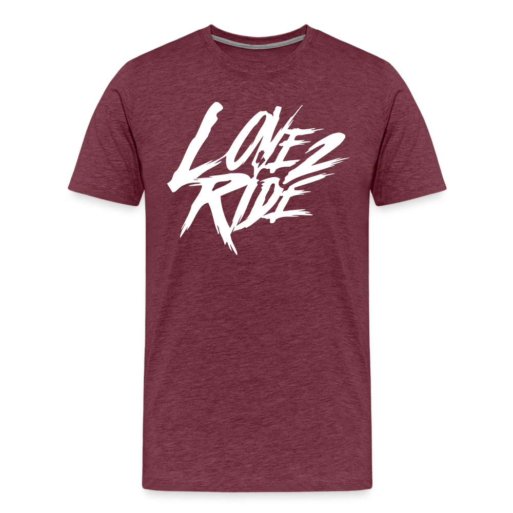 SPOD Männer Premium T-Shirt | Spreadshirt 812 Bordeauxrot meliert / S Love 2 Ride - Männer Premium T-Shirt E-Bike-Community