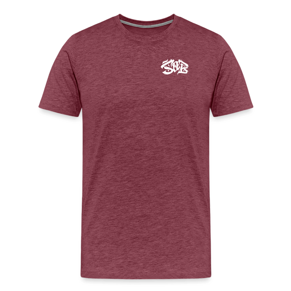 SPOD Männer Premium T-Shirt | Spreadshirt 812 Bordeauxrot meliert / S Shred or Alive - Brush Premium Shirt E-Bike-Community