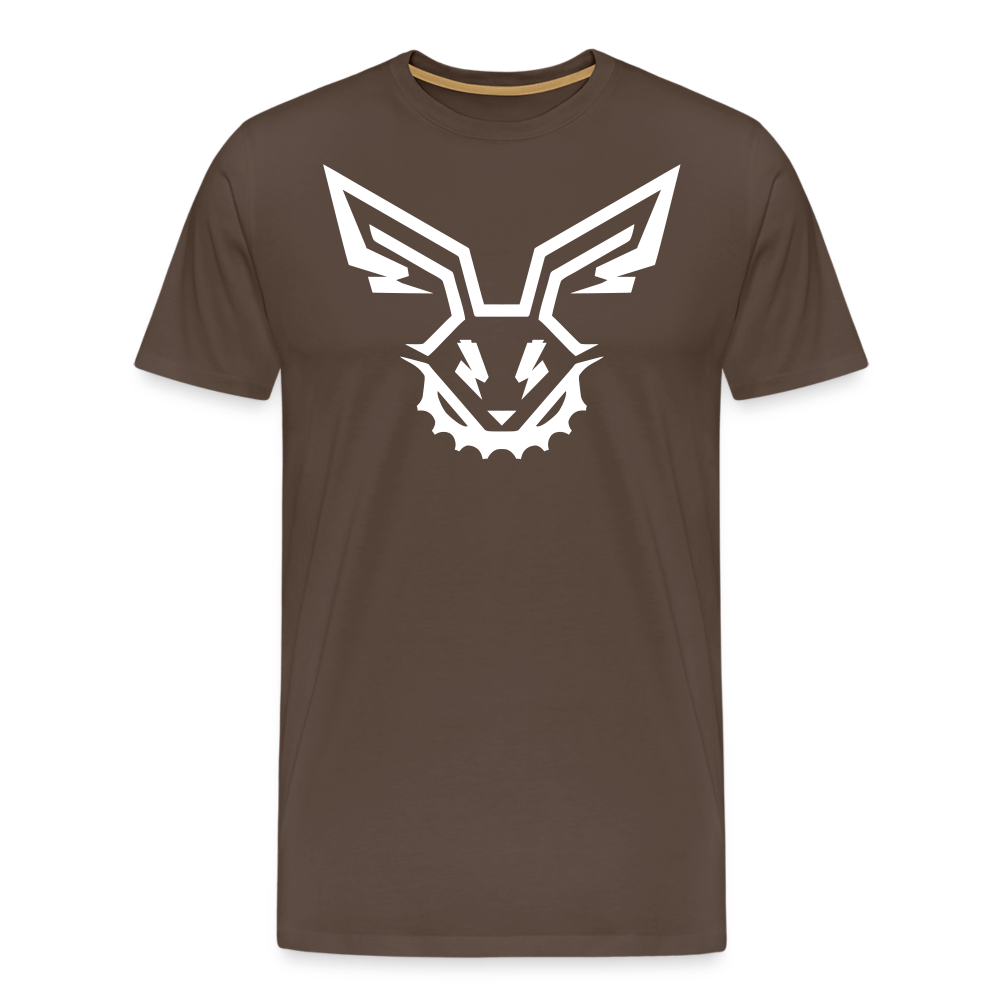 SPOD Männer Premium T-Shirt | Spreadshirt 812 Edelbraun / S Electro Bunny Weiß - Männer Premium T-Shirt E-Bike-Community