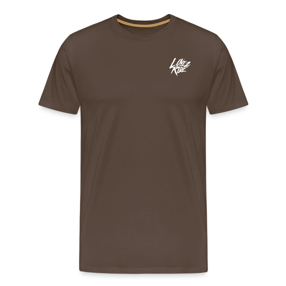 SPOD Männer Premium T-Shirt | Spreadshirt 812 Edelbraun / S LOVE 2 RIDE - Front / Backprint -Männer Premium T-Shirt E-Bike-Community