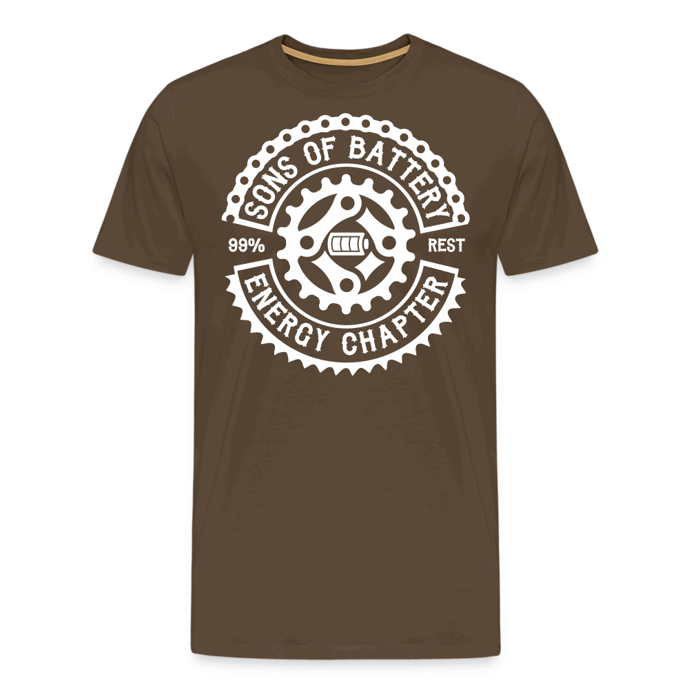 SPOD Männer Premium T-Shirt | Spreadshirt 812 Edelbraun / S Original - Sons of Battery Logo - (DTF) Männer Premium T-Shirt E-Bike-Community