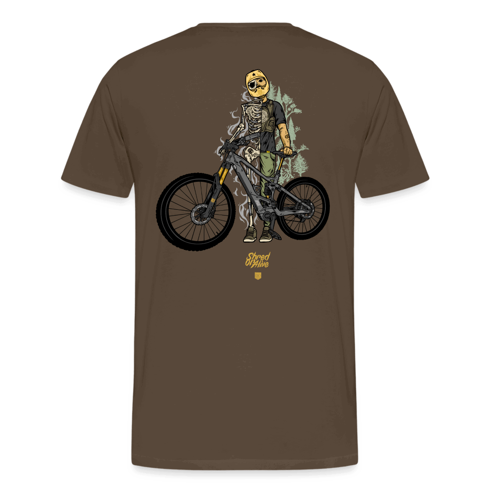 SPOD Männer Premium T-Shirt | Spreadshirt 812 Edelbraun / S Shred or Alive - Männer Premium T-Shirt E-Bike-Community