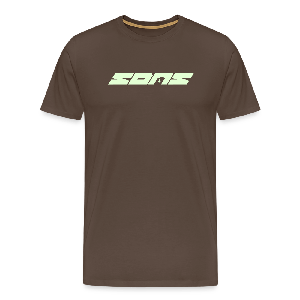 SPOD Männer Premium T-Shirt | Spreadshirt 812 Edelbraun / S SONS - Glow in the Dark - Männer Premium T-Shirt E-Bike-Community