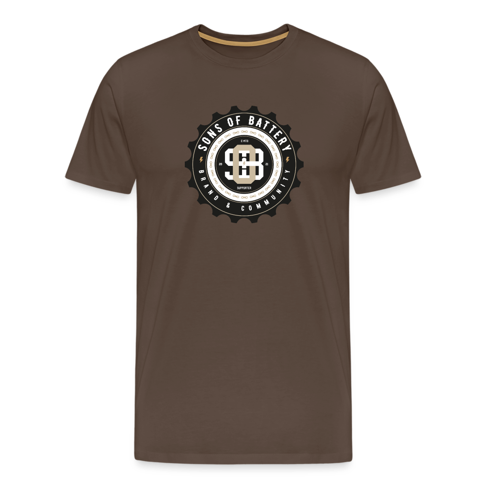 SPOD Männer Premium T-Shirt | Spreadshirt 812 Edelbraun / S Sons of Battery EMTB SUPPORT 21 - Men’s Premium T-Shirt E-Bike-Community