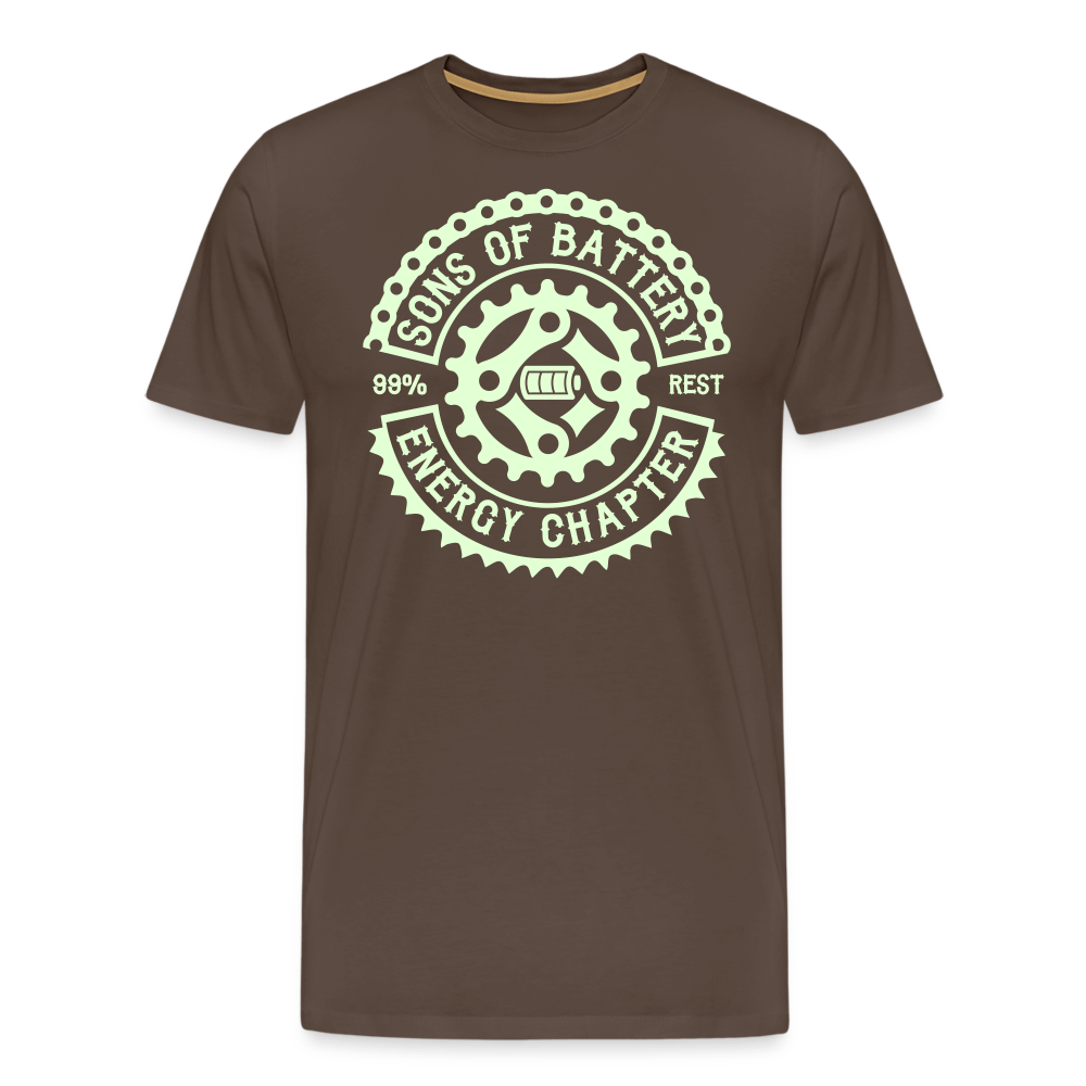 SPOD Männer Premium T-Shirt | Spreadshirt 812 Edelbraun / S Sons of Battery Rocker Classic - Glow in the Dark -Männer Premium T-Shirt E-Bike-Community