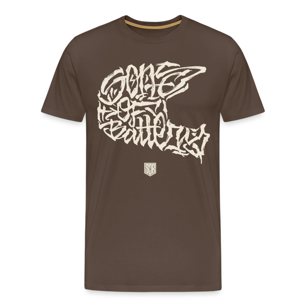 SPOD Männer Premium T-Shirt | Spreadshirt 812 Edelbraun / S Sons Spezial Edition TPOM Helm, Front- Männer Premium T-Shirt E-Bike-Community