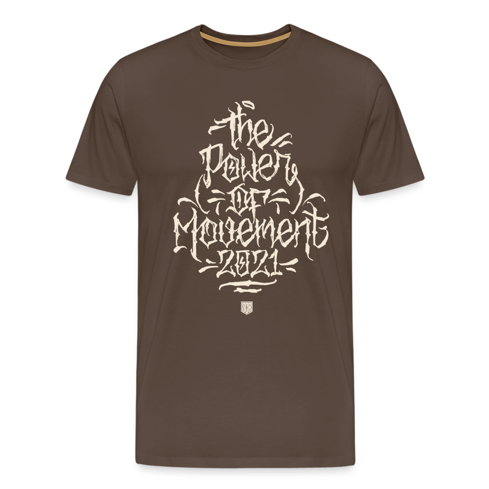 SPOD Männer Premium T-Shirt | Spreadshirt 812 Edelbraun / S The Power of Movement - Front -Männer Premium T-Shirt E-Bike-Community