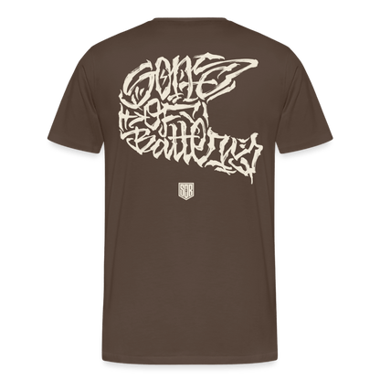 SPOD Männer Premium T-Shirt | Spreadshirt 812 Edelbraun / S TPOM - HELM - FRONT / BACK Männer Premium T-Shirt E-Bike-Community