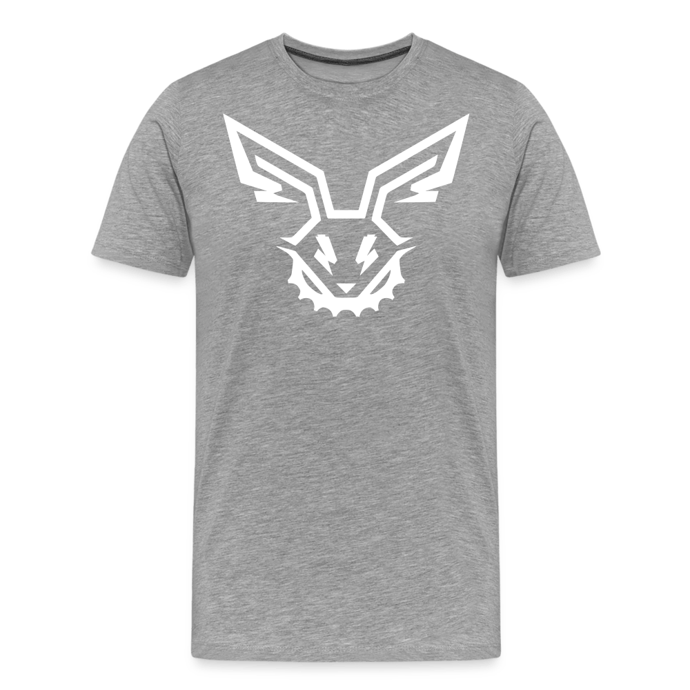 SPOD Männer Premium T-Shirt | Spreadshirt 812 Grau meliert / S Electro Bunny Weiß - Männer Premium T-Shirt E-Bike-Community