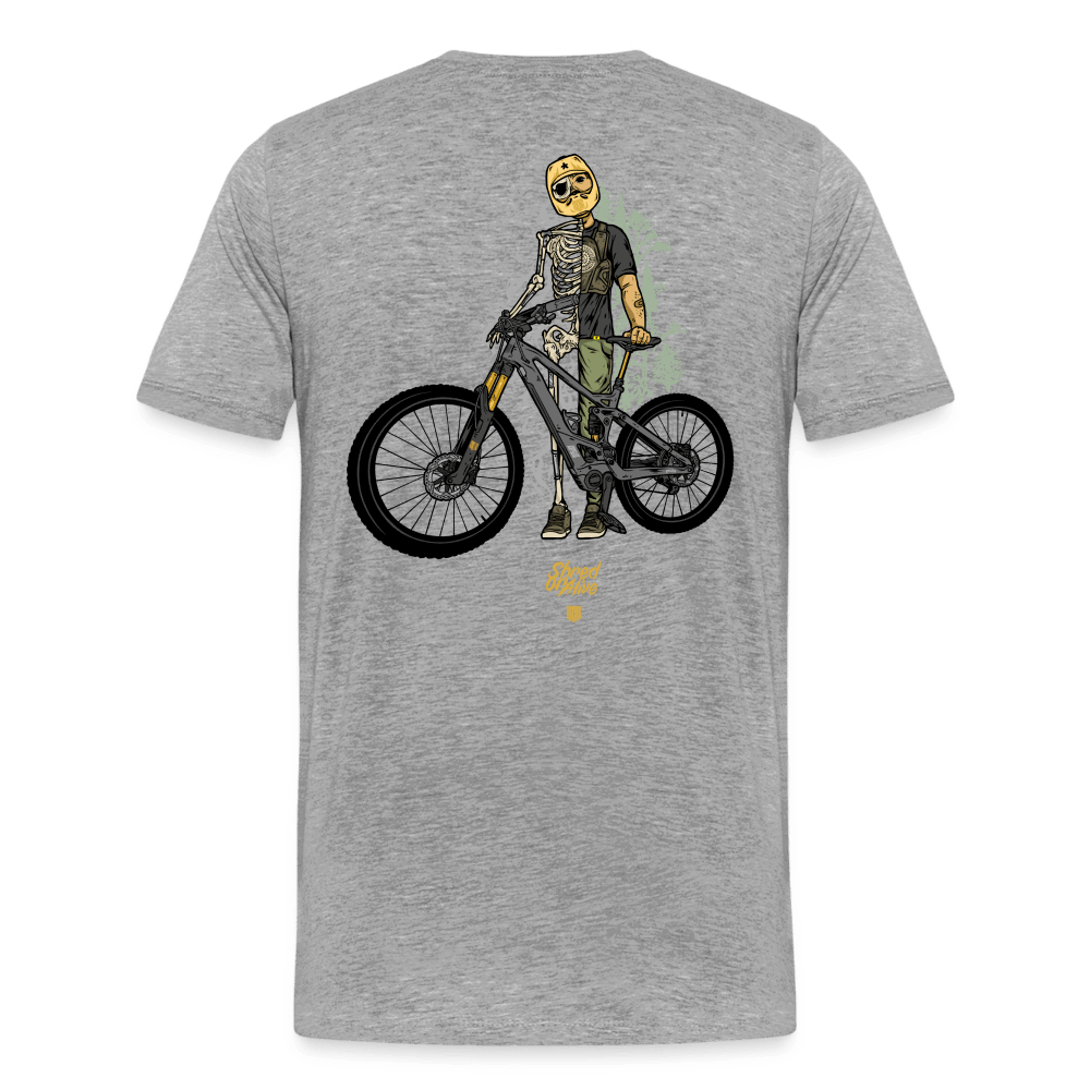 SPOD Männer Premium T-Shirt | Spreadshirt 812 Grau meliert / S Shred or Alive - Männer Premium T-Shirt E-Bike-Community