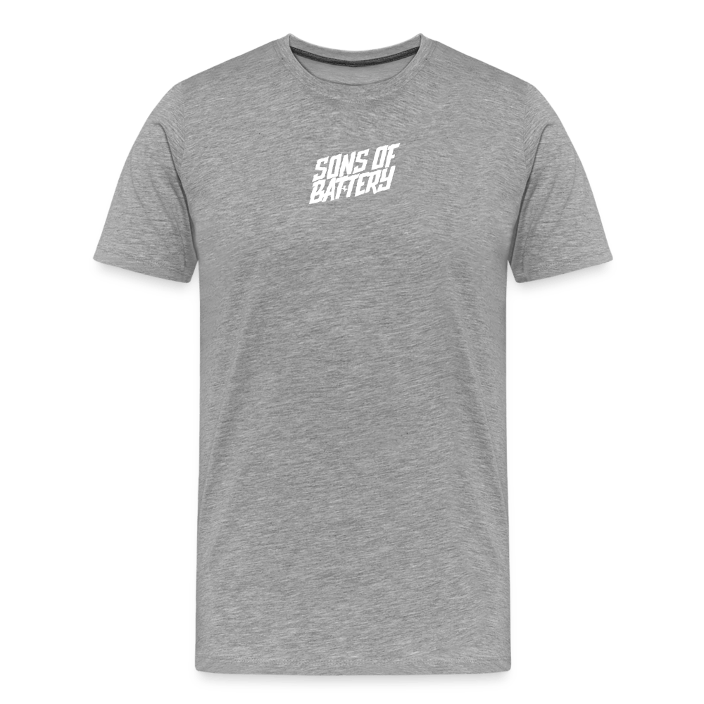 SPOD Männer Premium T-Shirt | Spreadshirt 812 Grau meliert / S Signature - White Flock - Männer Premium T-Shirt E-Bike-Community