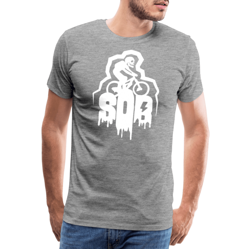 SPOD Männer Premium T-Shirt | Spreadshirt 812 Grau meliert / S SoB Horror - SONS OF BATTERY - Männer Premium T-Shirt E-Bike-Community