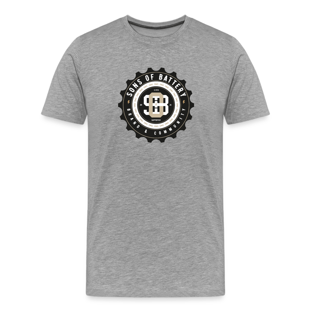 SPOD Männer Premium T-Shirt | Spreadshirt 812 Grau meliert / S Sons of Battery EMTB SUPPORT 21 - Men’s Premium T-Shirt E-Bike-Community