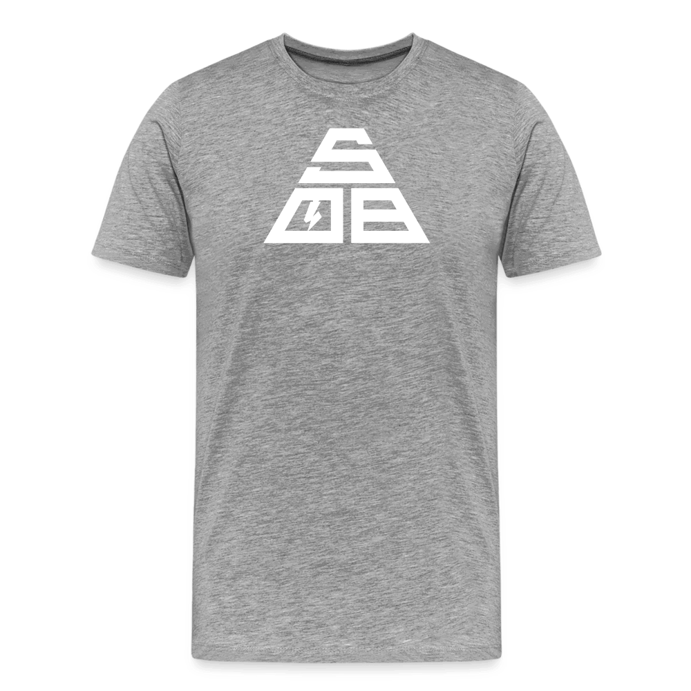 SPOD Männer Premium T-Shirt | Spreadshirt 812 Grau meliert / S Triangle - Männer Premium T-Shirt E-Bike-Community