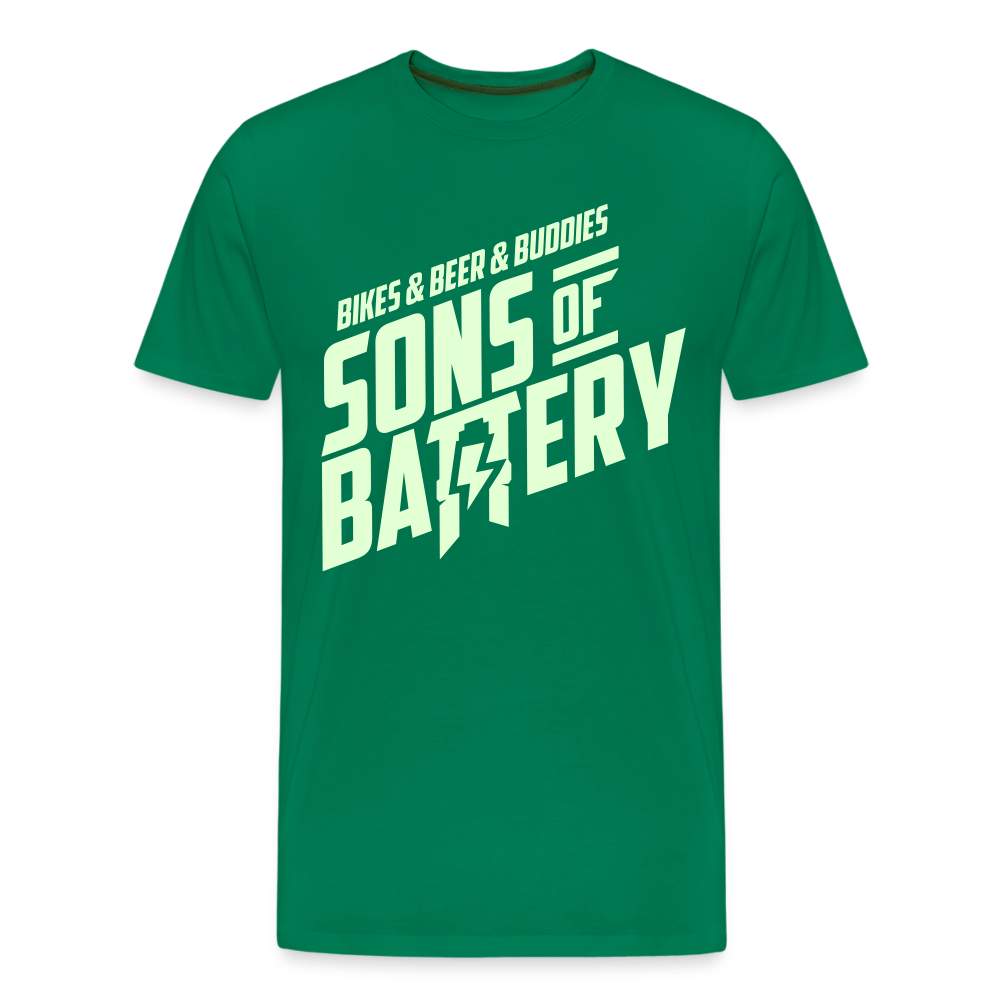 SPOD Männer Premium T-Shirt | Spreadshirt 812 Kelly Green / S 3B's - Glow in the Dark -Männer Premium T-Shirt E-Bike-Community