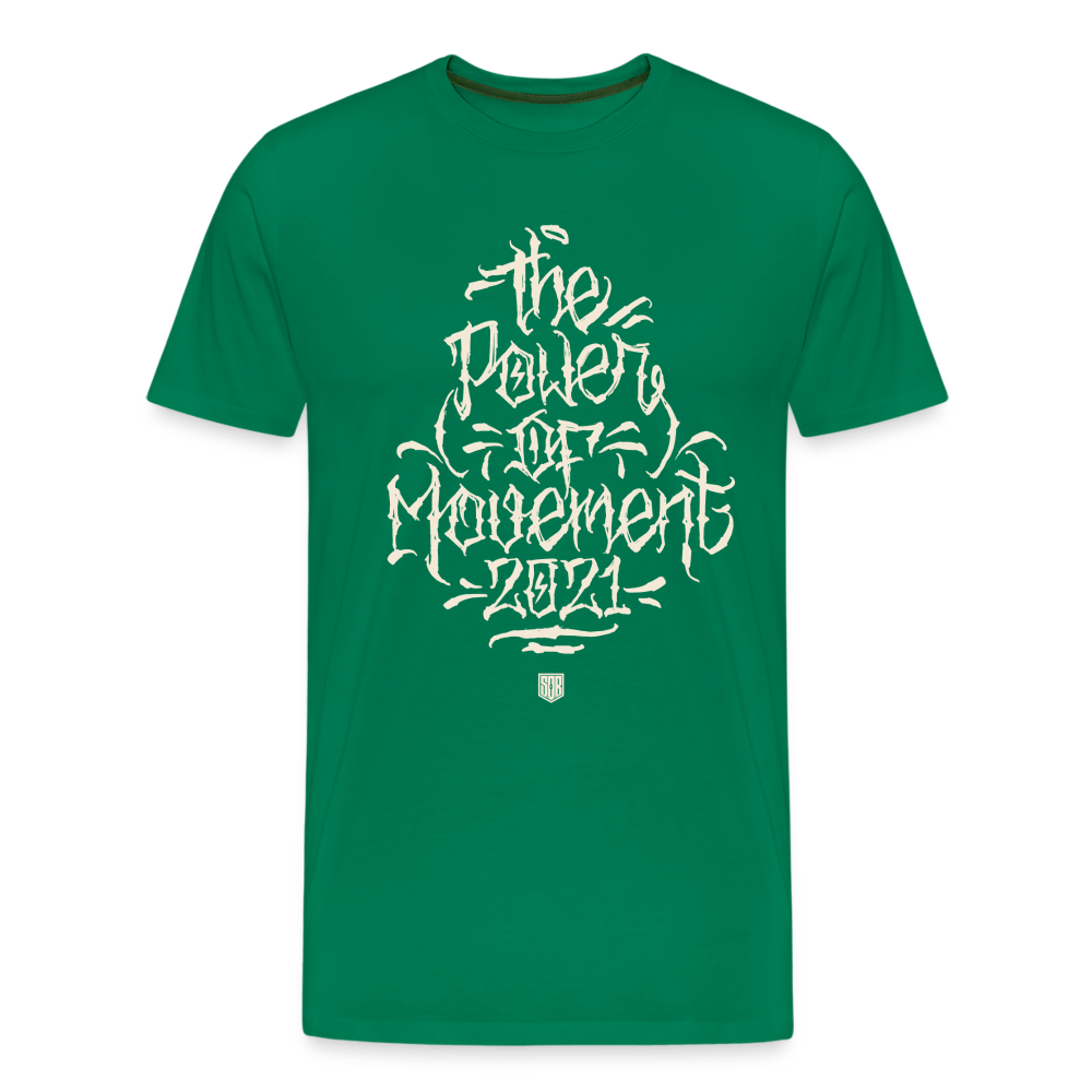 SPOD Männer Premium T-Shirt | Spreadshirt 812 Kelly Green / S The Power of Movement - Front -Männer Premium T-Shirt E-Bike-Community