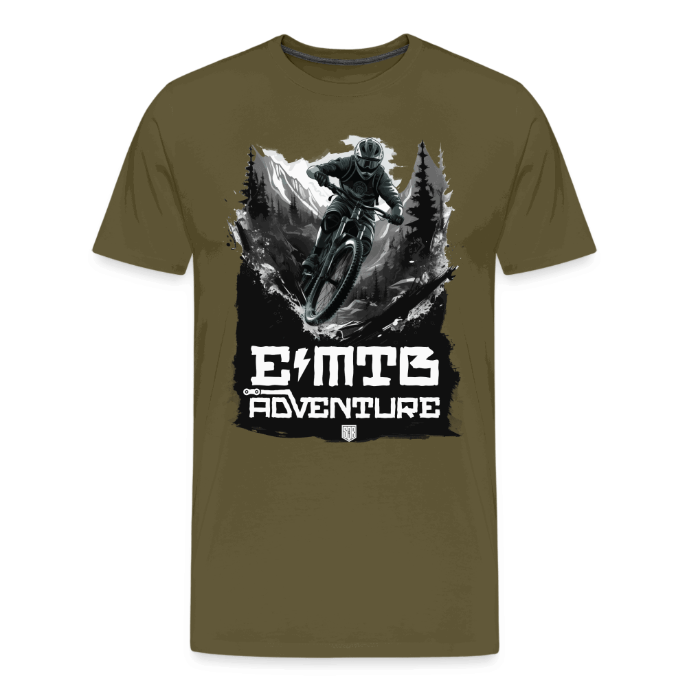 SPOD Männer Premium T-Shirt | Spreadshirt 812 Khaki / S EMTB ADVENTURE - Männer Premium T-Shirt E-Bike-Community