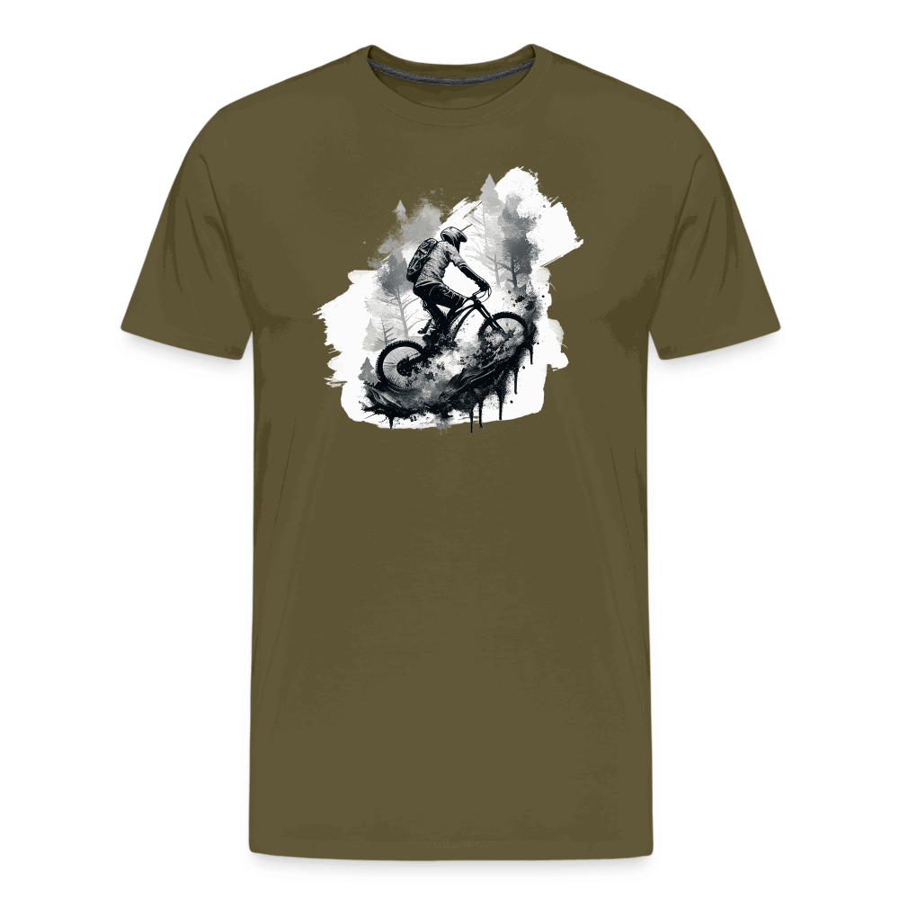 SPOD Männer Premium T-Shirt | Spreadshirt 812 Khaki / S Enduro Biker - Männer Premium T-Shirt E-Bike-Community