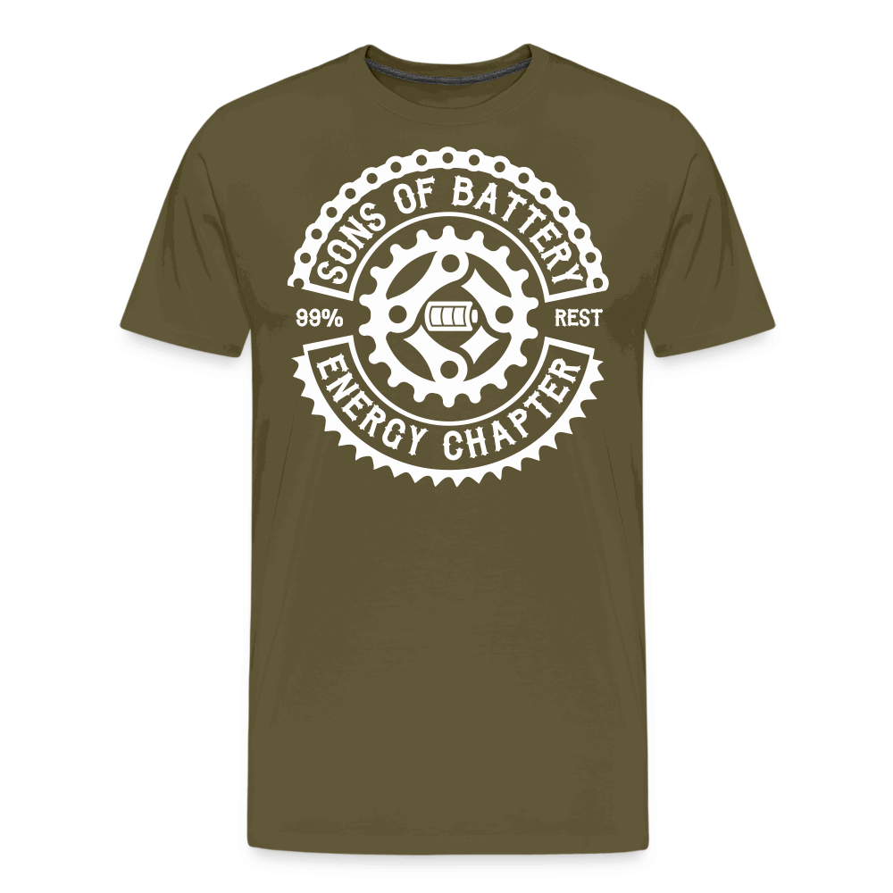 SPOD Männer Premium T-Shirt | Spreadshirt 812 Khaki / S Original - Sons of Battery Logo - (DTF) Männer Premium T-Shirt E-Bike-Community