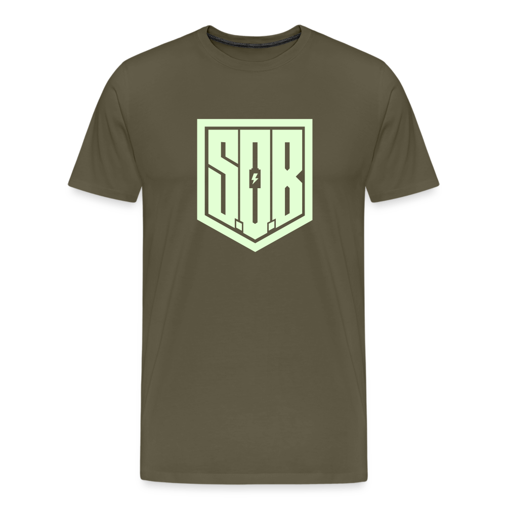 SPOD Männer Premium T-Shirt | Spreadshirt 812 Khaki / S SOB - Glow in the Dark - Männer Premium T-Shirt E-Bike-Community