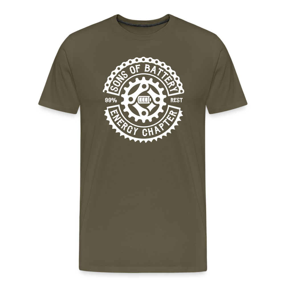 SPOD Männer Premium T-Shirt | Spreadshirt 812 Khaki / S SONS OF BATTERY E-MC - Rocker Logo - Premium Shirt E-Bike-Community