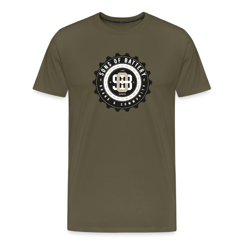 SPOD Männer Premium T-Shirt | Spreadshirt 812 Khaki / S Sons of Battery EMTB SUPPORT 21 - Men’s Premium T-Shirt E-Bike-Community