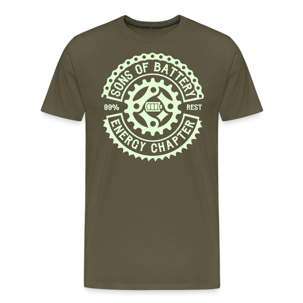 SPOD Männer Premium T-Shirt | Spreadshirt 812 Khaki / S Sons of Battery Rocker Classic - Glow in the Dark -Männer Premium T-Shirt E-Bike-Community