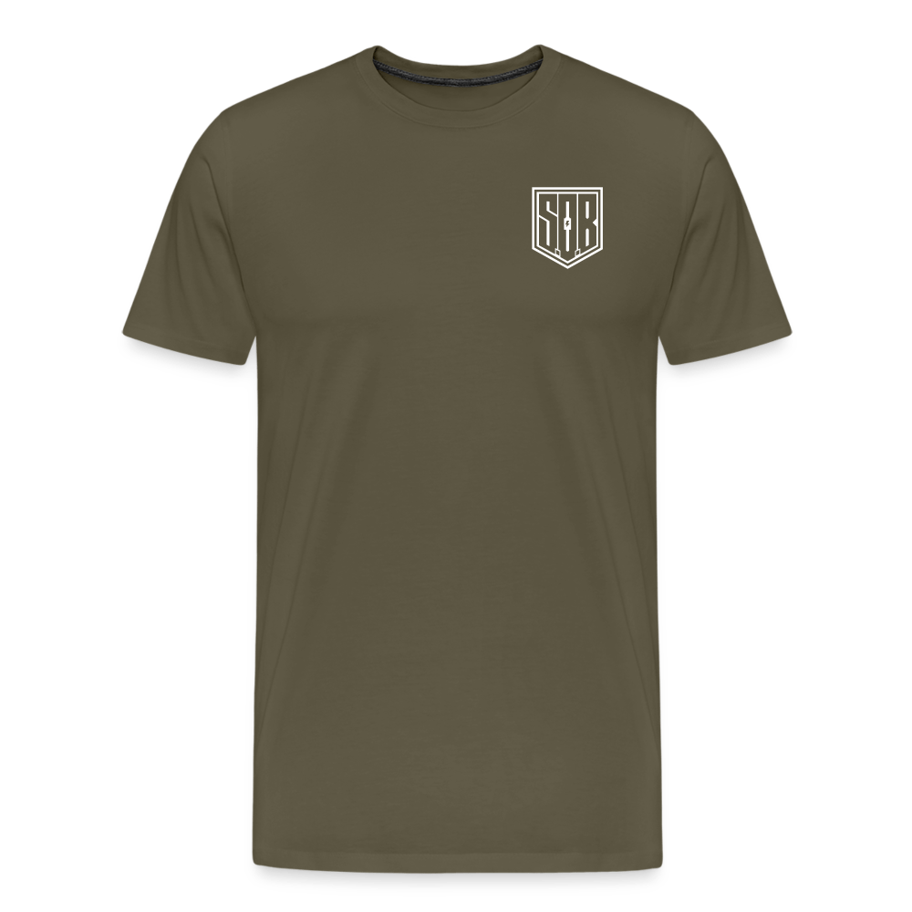 SPOD Männer Premium T-Shirt | Spreadshirt 812 Khaki / S SONS OF BATTERY - SOB Outline E-Bike-Community