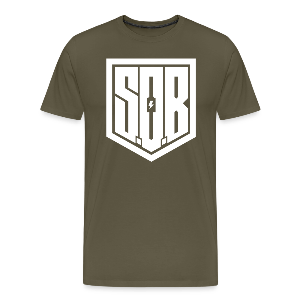 SPOD Männer Premium T-Shirt | Spreadshirt 812 Khaki / S SONS OF BATTERY - SoB Supporter - Männer Premium T-Shirt E-Bike-Community