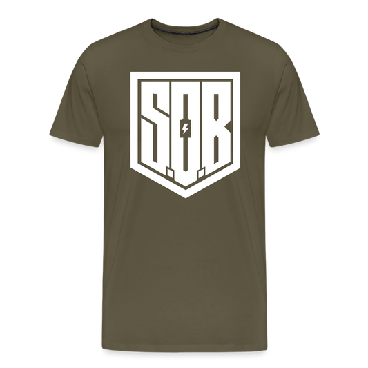 SPOD Männer Premium T-Shirt | Spreadshirt 812 Khaki / S SONS OF BATTERY - SoB Supporter - Männer Premium T-Shirt E-Bike-Community