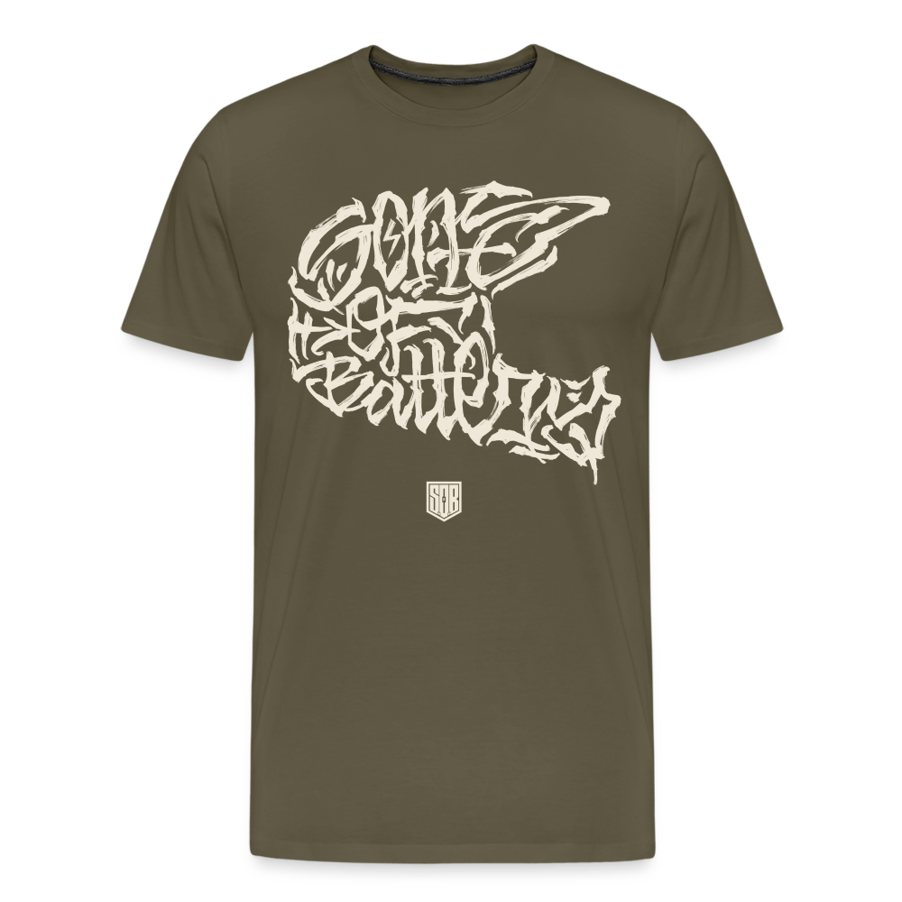 SPOD Männer Premium T-Shirt | Spreadshirt 812 Khaki / S Sons Spezial Edition TPOM Helm, Front- Männer Premium T-Shirt E-Bike-Community