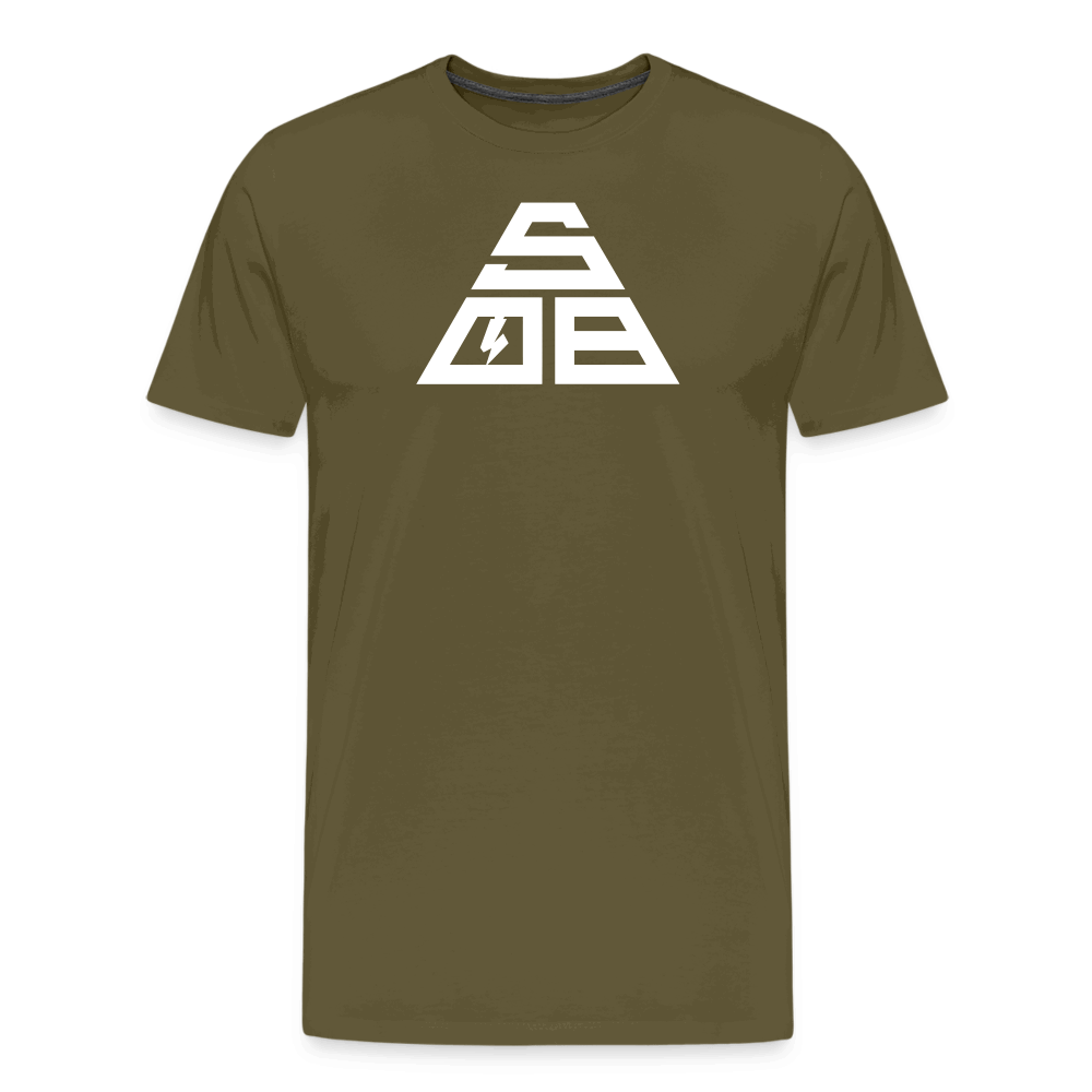 SPOD Männer Premium T-Shirt | Spreadshirt 812 Khaki / S Triangle - Männer Premium T-Shirt E-Bike-Community