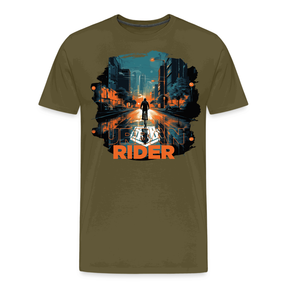 SPOD Männer Premium T-Shirt | Spreadshirt 812 Khaki / S Urban Rider - Männer Premium T-Shirt E-Bike-Community