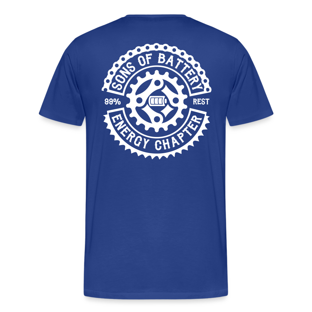 SPOD Männer Premium T-Shirt | Spreadshirt 812 Königsblau / S OG Logo Backprint - Männer Premium T-Shirt E-Bike-Community