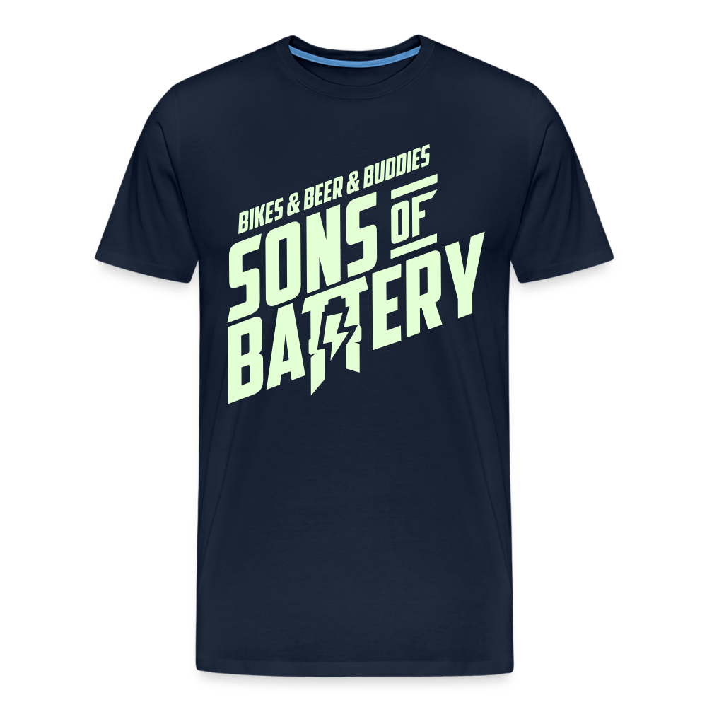 SPOD Männer Premium T-Shirt | Spreadshirt 812 Navy / S 3B's - Glow in the Dark -Männer Premium T-Shirt E-Bike-Community