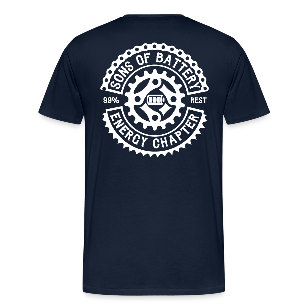 SPOD Männer Premium T-Shirt | Spreadshirt 812 Navy / S OG Logo Backprint - Männer Premium T-Shirt E-Bike-Community