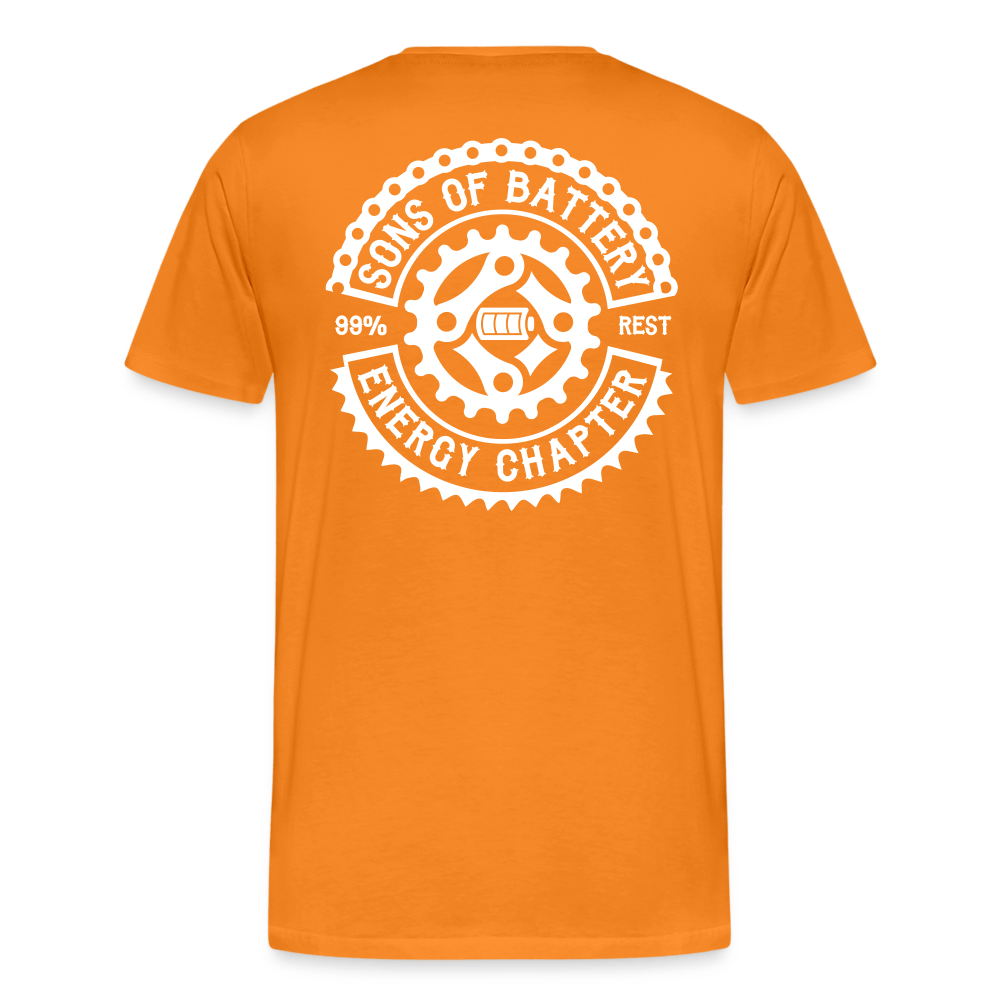 SPOD Männer Premium T-Shirt | Spreadshirt 812 Orange / S OG Logo Backprint - Männer Premium T-Shirt E-Bike-Community