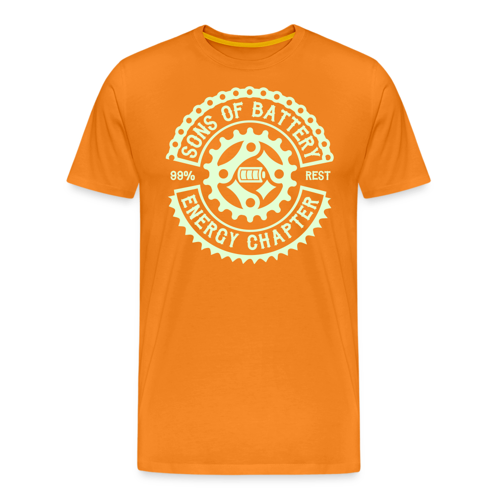 SPOD Männer Premium T-Shirt | Spreadshirt 812 Orange / S Sons of Battery Rocker Classic - Glow in the Dark -Männer Premium T-Shirt E-Bike-Community