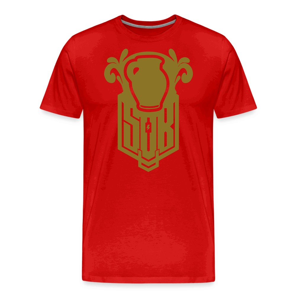 SPOD Männer Premium T-Shirt | Spreadshirt 812 Rot / S Bembel - Gold - Premium T-Shirt E-Bike-Community