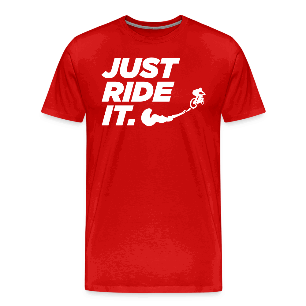 SPOD Männer Premium T-Shirt | Spreadshirt 812 Rot / S Just Ride it - Männer Premium T-Shirt E-Bike-Community