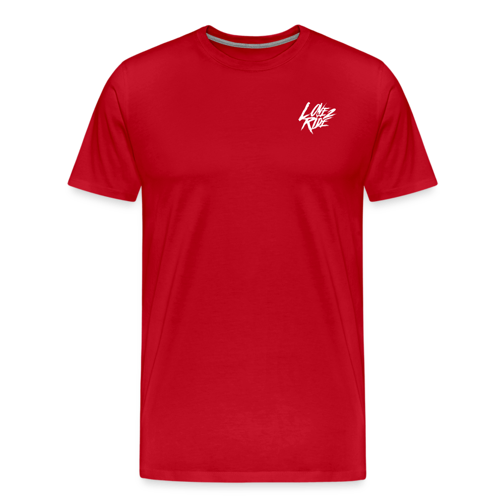 SPOD Männer Premium T-Shirt | Spreadshirt 812 Rot / S LOVE 2 RIDE - Front / Backprint -Männer Premium T-Shirt E-Bike-Community