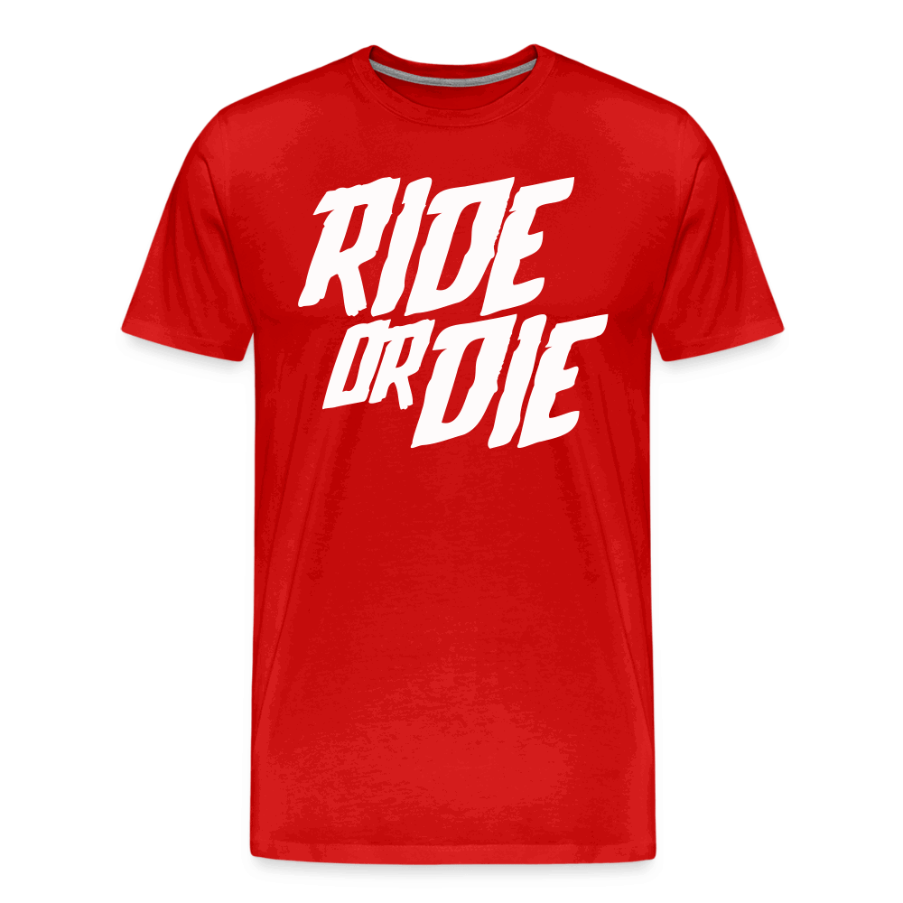 SPOD Männer Premium T-Shirt | Spreadshirt 812 Rot / S Ride or Die - Männer Premium T-Shirt bis 5XL E-Bike-Community