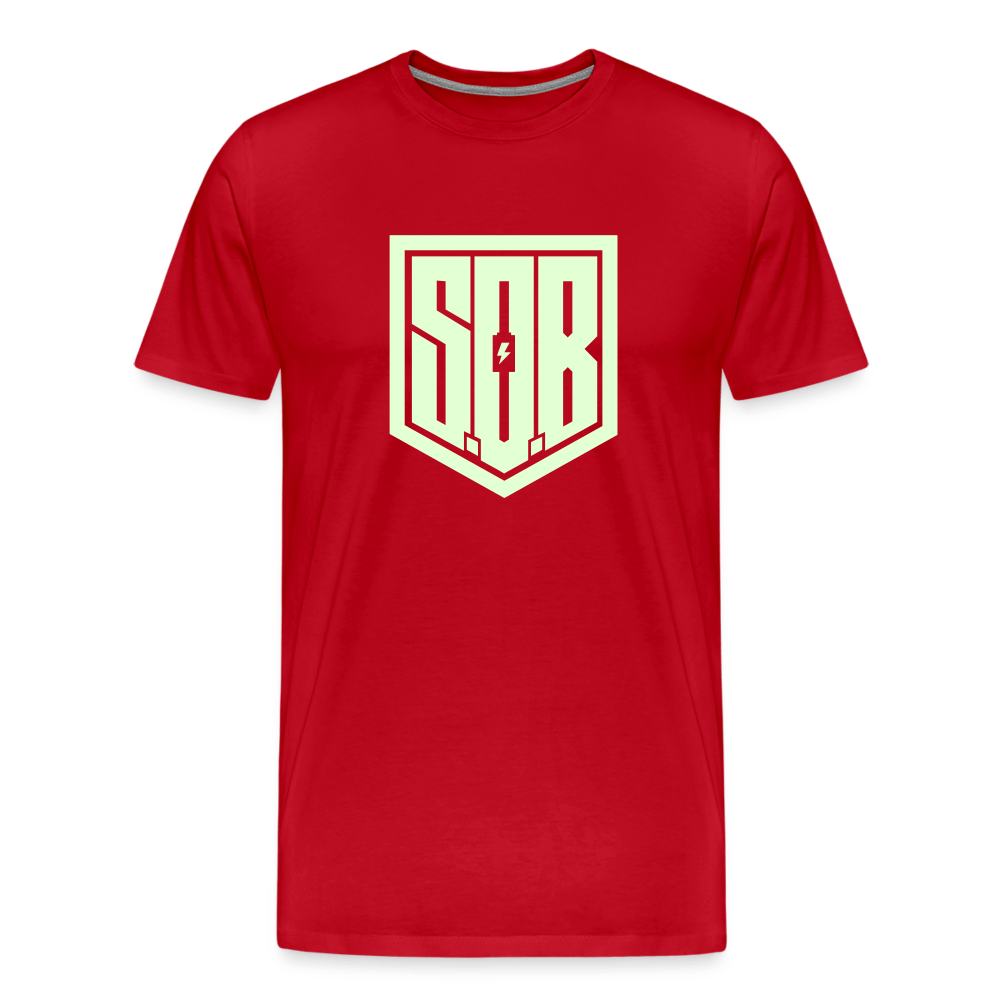 SPOD Männer Premium T-Shirt | Spreadshirt 812 Rot / S SOB - Glow in the Dark - Männer Premium T-Shirt E-Bike-Community