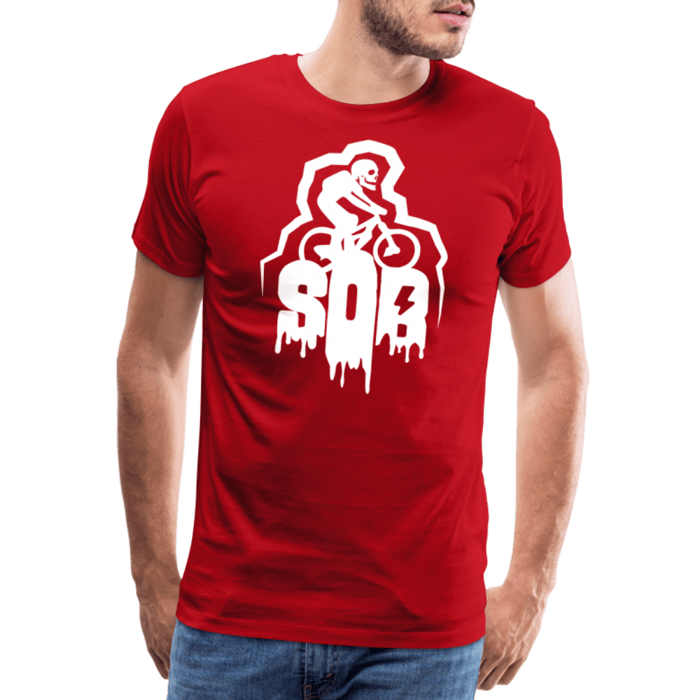 SPOD Männer Premium T-Shirt | Spreadshirt 812 Rot / S SoB Horror - SONS OF BATTERY - Männer Premium T-Shirt E-Bike-Community