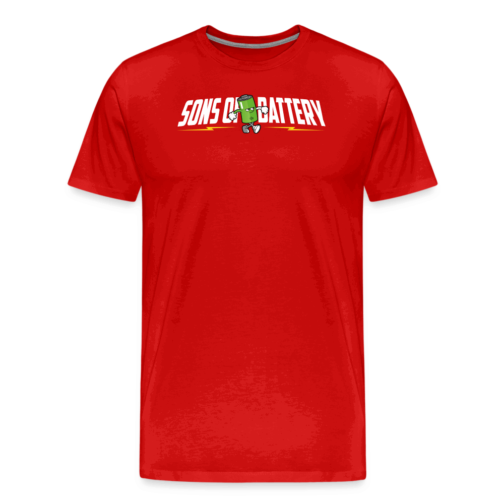 SPOD Männer Premium T-Shirt | Spreadshirt 812 Rot / S Sons of Battery B-Boy Männer Premium T-Shirt E-Bike-Community