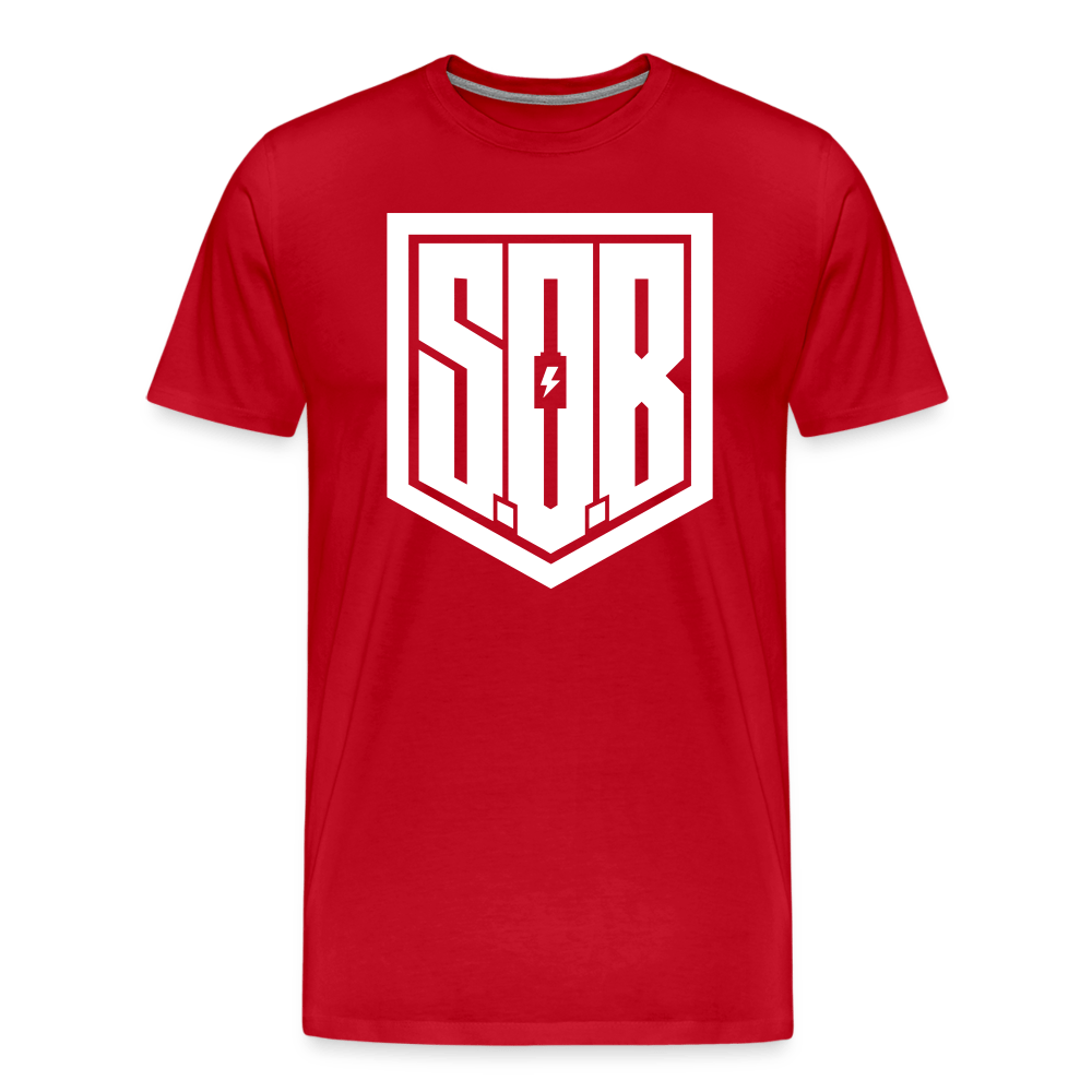 SPOD Männer Premium T-Shirt | Spreadshirt 812 Rot / S SONS OF BATTERY - SoB Supporter - Männer Premium T-Shirt E-Bike-Community