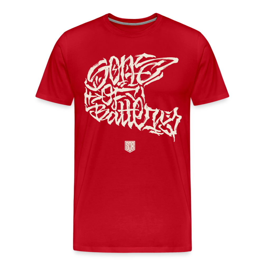 SPOD Männer Premium T-Shirt | Spreadshirt 812 Rot / S Sons Spezial Edition TPOM Helm, Front- Männer Premium T-Shirt E-Bike-Community