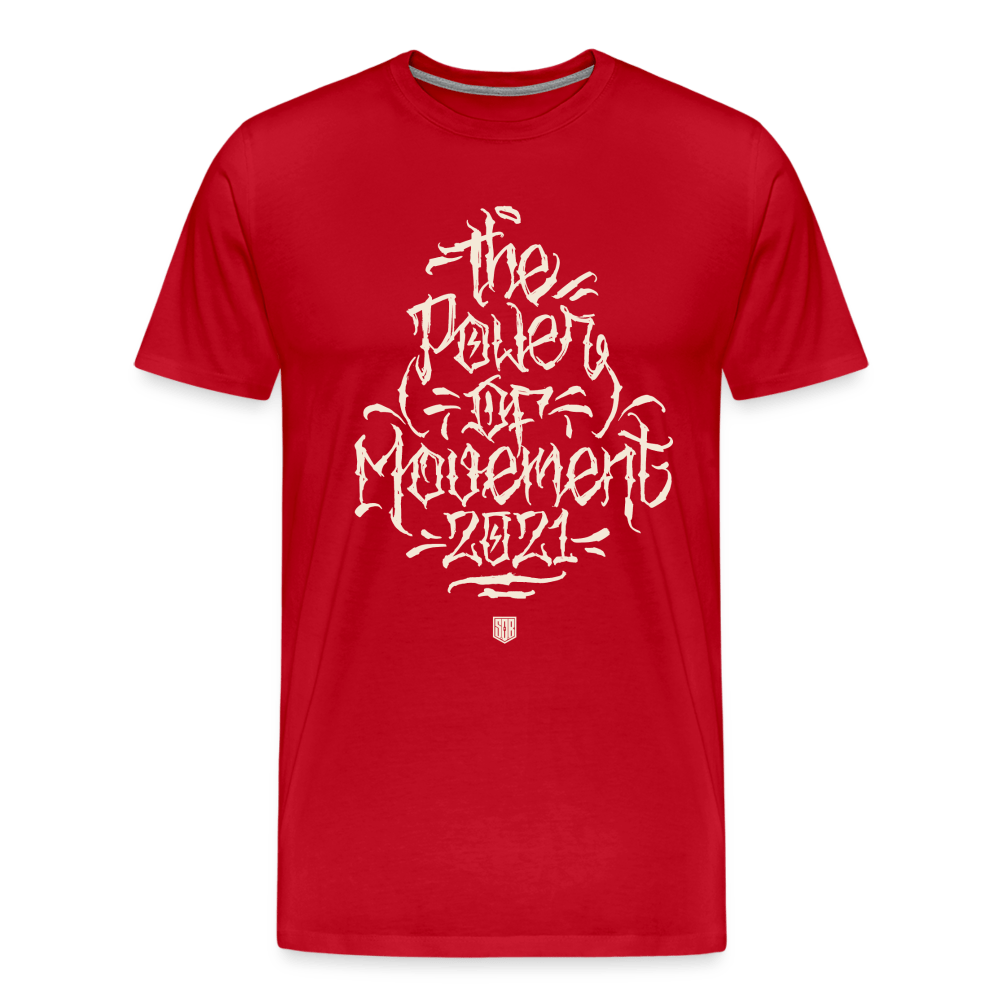 SPOD Männer Premium T-Shirt | Spreadshirt 812 Rot / S The Power of Movement - Front -Männer Premium T-Shirt E-Bike-Community