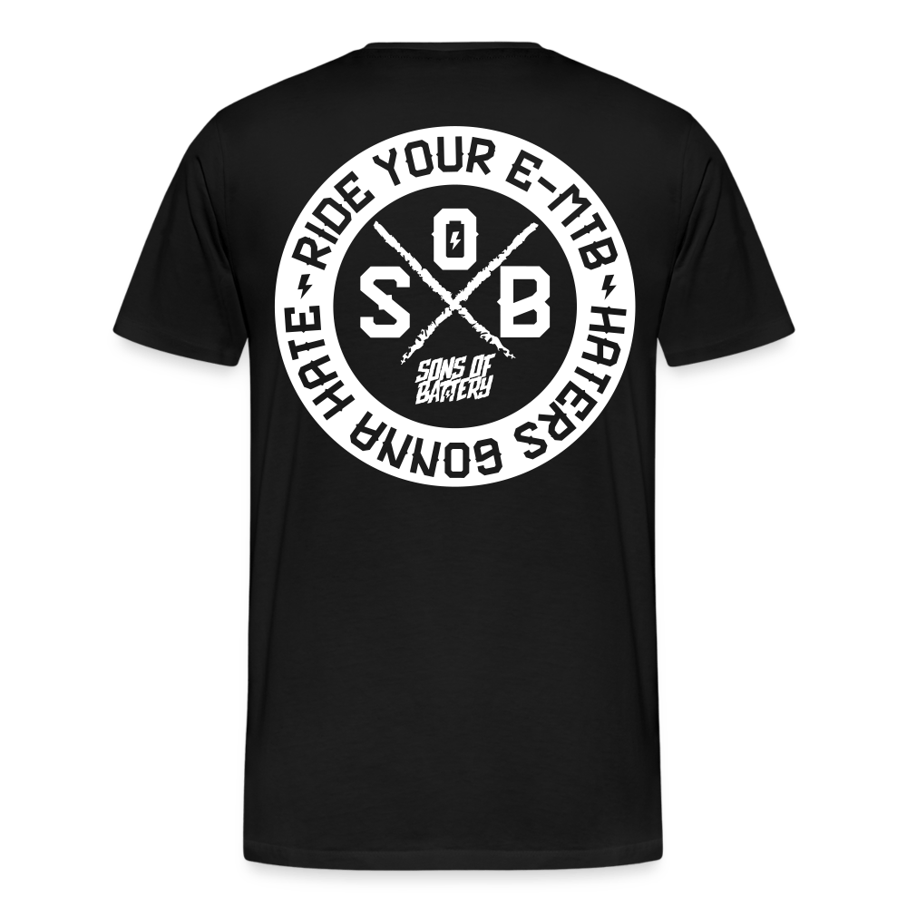 SPOD Männer Premium T-Shirt | Spreadshirt 812 Schwarz / S "Haters" - SONS OF BATTERY - Männer Premium T-Shirt E-Bike-Community