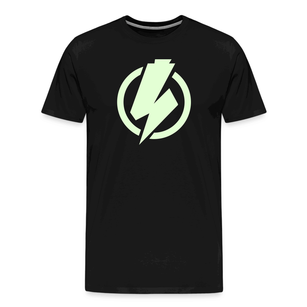 SPOD Männer Premium T-Shirt | Spreadshirt 812 Schwarz / S Lightning - Glow in the Dark - Männer Premium T-Shirt E-Bike-Community